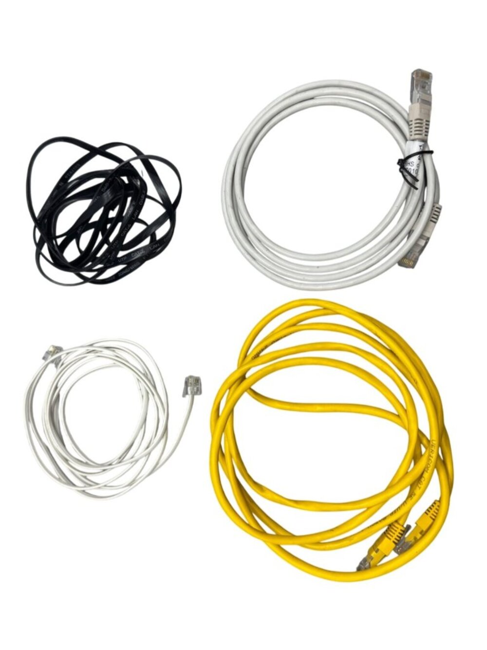 Mixed Lot Of Ethernet & LAN Cables Cat5e & Cat6 Yellow Black White For READ